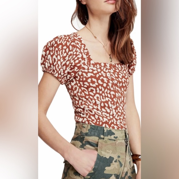 Free People Puff Sleeve Top - Picture 2 of 5